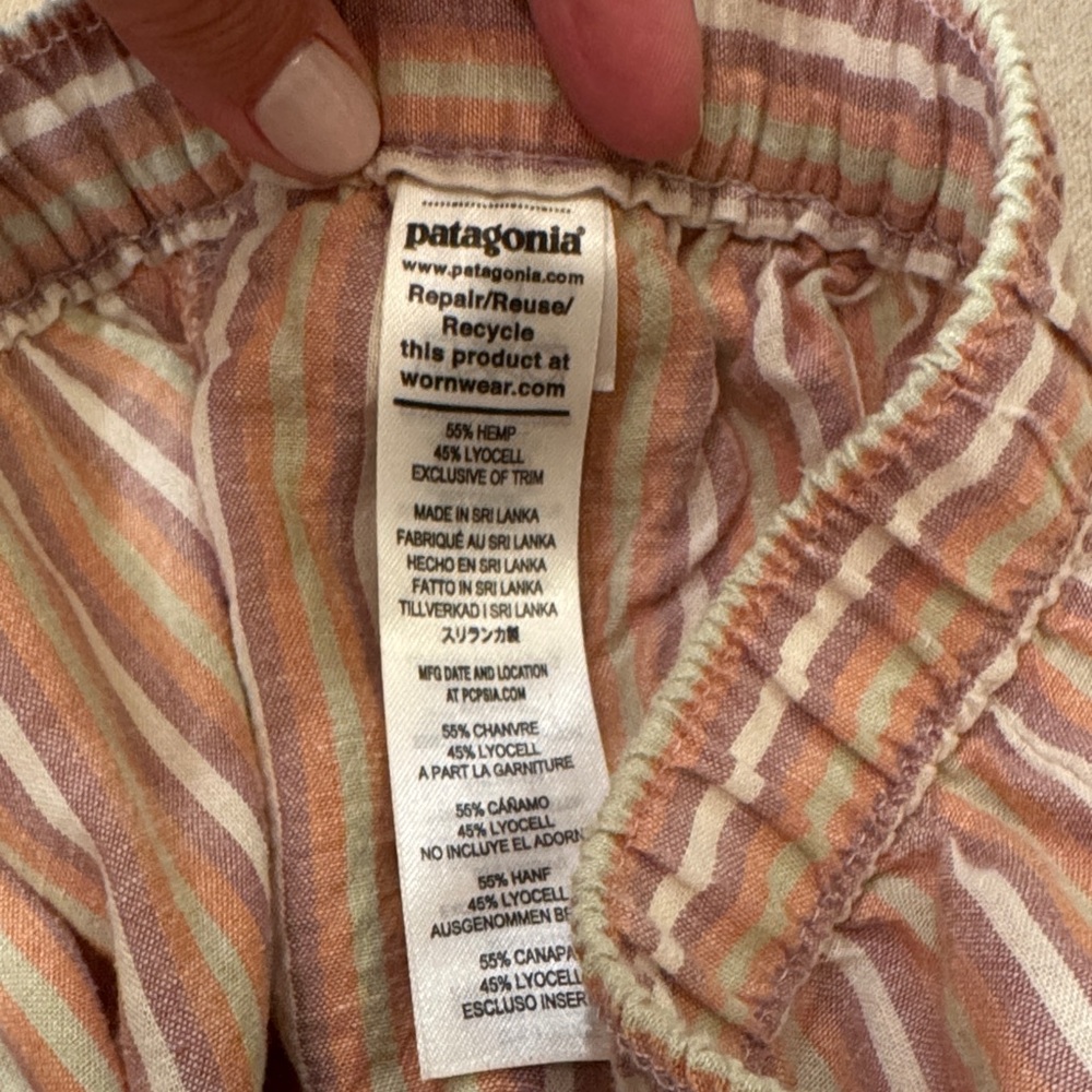 Patagonia Pink & Cream Striped Cropped Pants - Picture 3 of 3